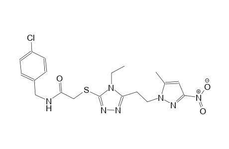N-(4-chlorobenzyl)-2-({4-ethyl-5-[2-(5-methyl-3-nitro-1H-pyrazol-1-yl)ethyl]-4H-1,2,4-triazol-3-yl}sulfanyl)acetamide