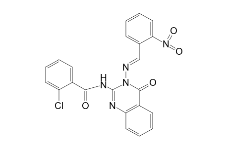 o-CHLORO-N-{3,4-DIHYDRO-3-[(o-NITROBENZYLIDENE)AMINO]-4-OXO-2-QUINAZOLINYL}BENZAMIDE