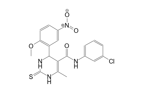 N-(3-chlorophenyl)-4-(2-methoxy-5-nitrophenyl)-6-methyl-2-thioxo-1,2,3,4-tetrahydro-5-pyrimidinecarboxamide