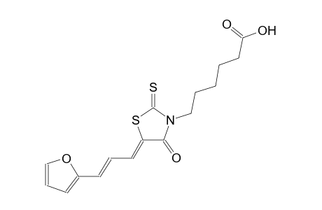 6-{(5Z)-5-[(2E)-3-(2-furyl)-2-propenylidene]-4-oxo-2-thioxo-1,3-thiazolidin-3-yl}hexanoic acid