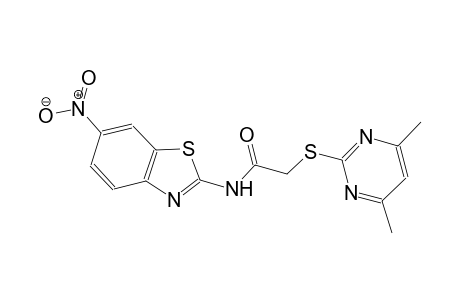2-[(4,6-dimethyl-2-pyrimidinyl)sulfanyl]-N-(6-nitro-1,3-benzothiazol-2-yl)acetamide