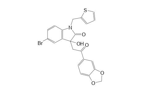 2H-indol-2-one, 3-[2-(1,3-benzodioxol-5-yl)-2-oxoethyl]-5-bromo-1,3-dihydro-3-hydroxy-1-(2-thienylmethyl)-