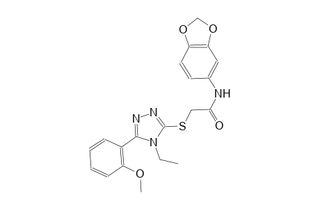 N-(1,3-benzodioxol-5-yl)-2-{[4-ethyl-5-(2-methoxyphenyl)-4H-1,2,4-triazol-3-yl]sulfanyl}acetamide