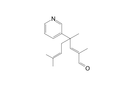 (E)-2,4,7-Trimethyl-4-(pyridin-3-yl)oct-2,6-dienal