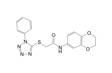 N-(2,3-dihydro-1,4-benzodioxin-6-yl)-2-[(1-phenyl-1H-tetraazol-5-yl)sulfanyl]acetamide