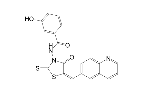 benzamide, 3-hydroxy-N-[(5E)-4-oxo-5-(6-quinolinylmethylene)-2-thioxothiazolidinyl]-