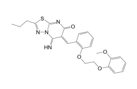 (6Z)-5-azanylidene-6-[[2-[2-(2-methoxyphenoxy)ethoxy]phenyl]methylidene]-2-propyl-[1,3,4]thiadiazolo[3,2-a]pyrimidin-7-one