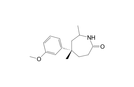 (-)-trans-5(S),7(R)-Hexahydro-5-(3-methoxyphenyl)-5,7-dimethyl-2H-azepine-2-one