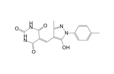 2,4,6(1H,3H,5H)-pyrimidinetrione, 5-[[5-hydroxy-3-methyl-1-(4-methylphenyl)-1H-pyrazol-4-yl]methylene]-