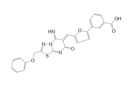 benzoic acid, 3-[5-[(Z)-(5-imino-7-oxo-2-(phenoxymethyl)-5H-[1,3,4]thiadiazolo[3,2-a]pyrimidin-6(7H)-ylidene)methyl]-2-furanyl]-