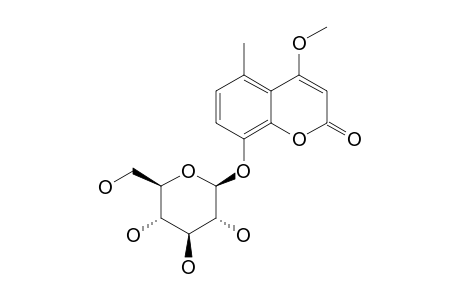 8-BETA-D-GLUCOPYRANOSYLOXY-4-METHOXY-5-METHYL-COUMARIN
