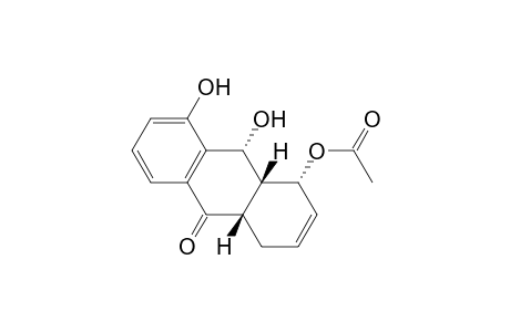 8,9-Dihydroxy-1-acetoxy-10-oxo-1-(R*),4,4a(S*),9(R*),9a(R*),10-hexahydroanthracene