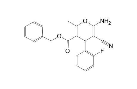 4H-pyran-3-carboxylic acid, 6-amino-5-cyano-4-(2-fluorophenyl)-2-methyl-, phenylmethyl ester