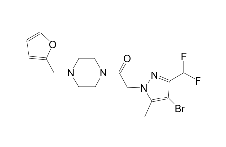 piperazine, 1-[[4-bromo-3-(difluoromethyl)-5-methyl-1H-pyrazol-1-yl]acetyl]-4-(2-furanylmethyl)-