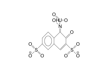 1-Nitroso-2-naphthol-3,6-disulfonate dianion dioxouranium(vi) complex