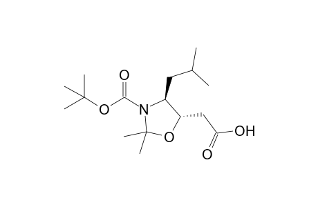 2-[(4S,5S)-2,2-dimethyl-3-[(2-methylpropan-2-yl)oxy-oxomethyl]-4-(2-methylpropyl)-5-oxazolidinyl]acetic acid