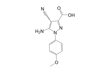 1H-Pyrazole-3-carboxylic acid, 5-amino-4-cyano-1-(4-methoxyphenyl)-