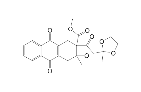 3-HYDROXY-3-METHYL-2-[(2-METHYL-1,3-DIOXOLAN-2-YL)-ACETYL]-9,10-DIOXO-1,2,3,4,9,10-HEXAHYDROANTHRACENE-2-CARBOXYLIC_ACID_METHYLESTER