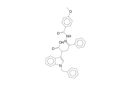 (4Z)-2-(1-Benzyl-1H-indol-3-yl)-4-[(4-methoxybenzoyl)hydrazono]-4-phenylbutanoic acid