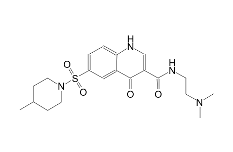 3-quinolinecarboxamide, N-[2-(dimethylamino)ethyl]-1,4-dihydro-6-[(4-methyl-1-piperidinyl)sulfonyl]-4-oxo-