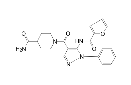 1-{[5-(furan-2-amido)-1-phenyl-1H-pyrazol-4-yl]carbonyl}piperidine-4-carboxamide