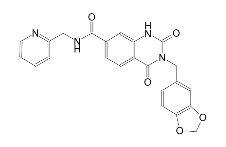 3-(1,3-benzodioxol-5-ylmethyl)-2,4-dioxo-N-(2-pyridinylmethyl)-1,2,3,4-tetrahydro-7-quinazolinecarboxamide