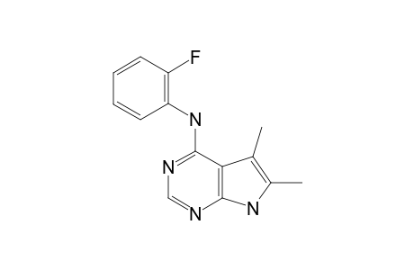 N-PHENYL-2'-FLUORO-5,6-DIMETHYL-7H-PYRROLO-[2,3-D]-PYRIMIDINE-4-AMINE