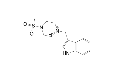 1-(1H-indol-3-ylmethyl)-4-(methylsulfonyl)piperazin-1-ium