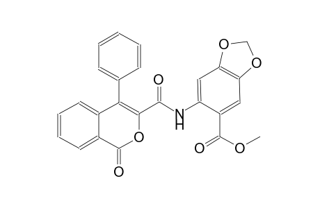 1,3-benzodioxole-5-carboxylic acid, 6-[[(1-oxo-4-phenyl-1H-2-benzopyran-3-yl)carbonyl]amino]-, methyl ester