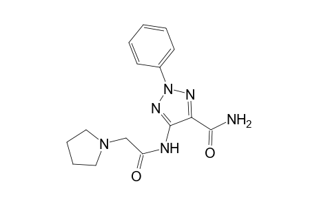 2-Phenyl-5-(2-pyrrolidin-1-ylethanoylamino)-1,2,3-triazole-4-carboxamide