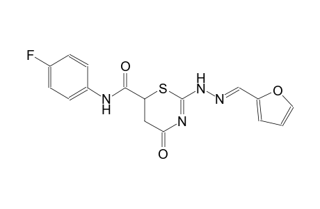 N-(4-fluorophenyl)-2-[(2E)-2-(2-furylmethylene)hydrazino]-4-oxo-5,6-dihydro-4H-1,3-thiazine-6-carboxamide