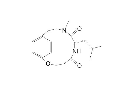 2-Oxa-6,9-diazabicyclo[10.2.2]hexadeca-12,14,15-triene-5,8-dione, 9-methyl-7-(2-methylpropyl)-, (S)-