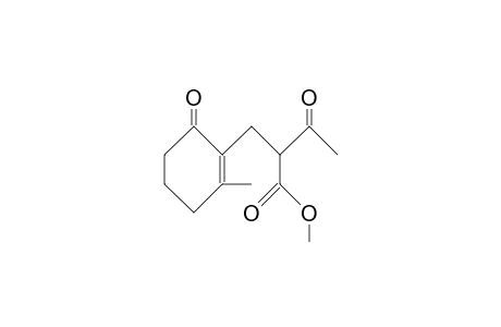 2-Acetyl-3-(3-methyl-cyclohex-2-en-1-on-2-yl)-propanoic acid, methyl ester