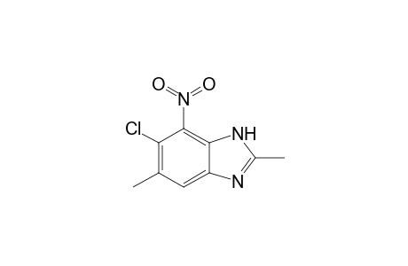 5-Chloranyl-2,6-dimethyl-4-nitro-1H-benzimidazole