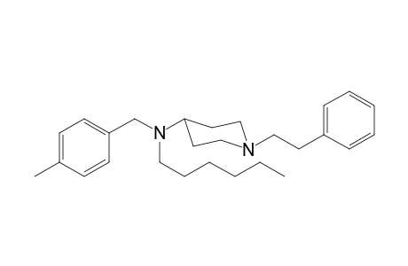 N-Hexyl-N-(4-methylbenzyl)-1-(2-phenylethyl)piperidin-4-amine