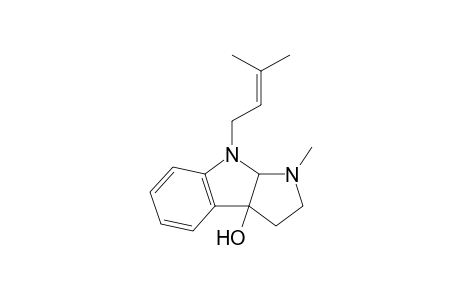 3a-Hydroxy-1-methyl-8-(3-methyl-2-buten-1-yl)-1,2,3,3a,8,8a-hexahydropyrrolo[2,3-b]indole