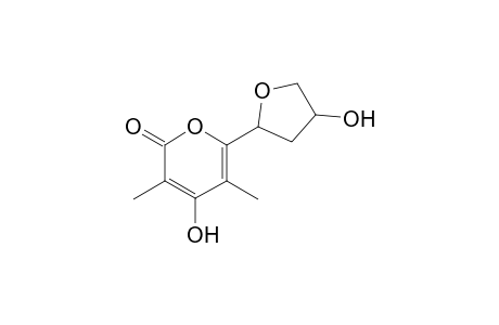 2-(4'-Hydroxytetrahydrofuran-2'-yl)-3,5-dimethyl-4-hydroxy-6-oxo-1-oxacyclohexadiene