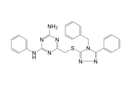 1,3,5-triazine-2,4-diamine, N~2~-phenyl-6-[[[5-phenyl-4-(phenylmethyl)-4H-1,2,4-triazol-3-yl]thio]methyl]-