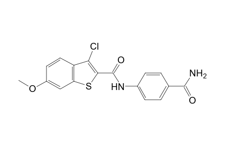 N-(4-aminocarbonylphenyl)-3-chloranyl-6-methoxy-1-benzothiophene-2-carboxamide