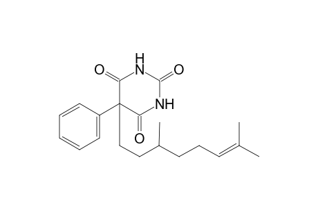 5-(3,7-dimethyl-6-octenyl)-5-phenylbarbituric acid