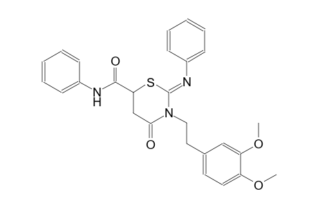 (2Z)-3-[2-(3,4-dimethoxyphenyl)ethyl]-4-oxo-N-phenyl-2-(phenylimino)tetrahydro-2H-1,3-thiazine-6-carboxamide