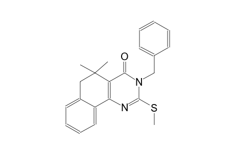 benzo[h]quinazolin-4(3H)-one, 5,6-dihydro-5,5-dimethyl-2-(methylthio)-3-(phenylmethyl)-