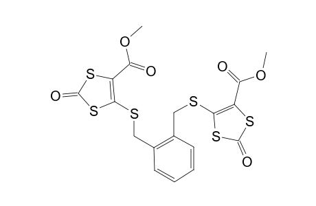 5-[[2-[[(5-carbomethoxy-2-keto-1,3-dithiol-4-yl)thio]methyl]benzyl]thio]-2-keto-1,3-dithiole-4-carboxylic acid methyl ester