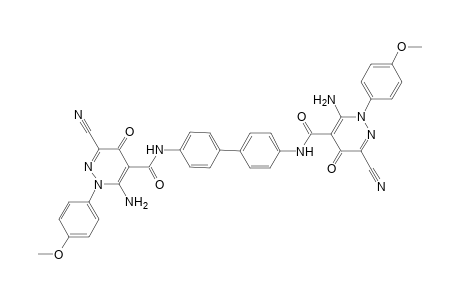 N,N'-([1,1'-biphenyl]-4,4'-diyl)bis(3-amino-6-cyano-2-(4-methoxyphenyl)-5-oxo-2,5-dihydropyridazine-4-carboxamide)