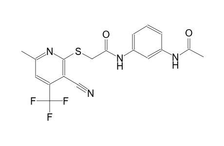 N-[3-(acetylamino)phenyl]-2-{[3-cyano-6-methyl-4-(trifluoromethyl)-2-pyridinyl]sulfanyl}acetamide