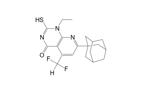 pyrido[2,3-d]pyrimidin-4(1H)-one, 5-(difluoromethyl)-1-ethyl-2-mercapto-7-tricyclo[3.3.1.1~3,7~]dec-1-yl-