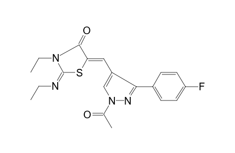 5-[1-acetyl-3-(4-fluoro-phenyl)-1H-pyrazol-4-ylmethylene]-3-ethyl-2-ethylimino-thiazolidin-4-one