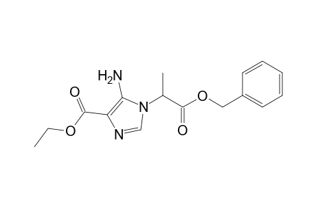 5-Amino-1-(1-oxo-1-phenylmethoxypropan-2-yl)-4-imidazolecarboxylic acid ethyl ester