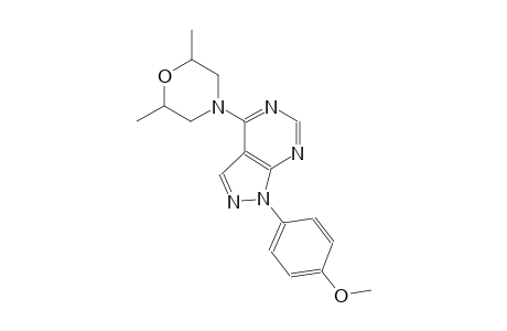 1H-pyrazolo[3,4-d]pyrimidine, 4-(2,6-dimethyl-4-morpholinyl)-1-(4-methoxyphenyl)-
