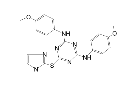 1,3,5-Triazine, 2,4-bis(4-methoxyphenylamino)-6-(1-methyl-2-imidazolylthio)-